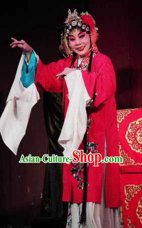 Chinese Sichuan Opera Young Female Garment Costumes and Hair Accessories Yu He Qiao Traditional Peking Opera Hua Tan Dress Diva Ke Baozhu Apparels