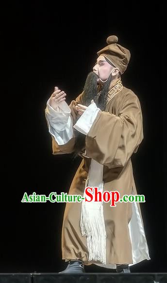 Mother of Mu Lian Chinese Sichuan Opera Laosheng Apparels Costumes and Headpieces Peking Opera Garment Elderly Male Clothing