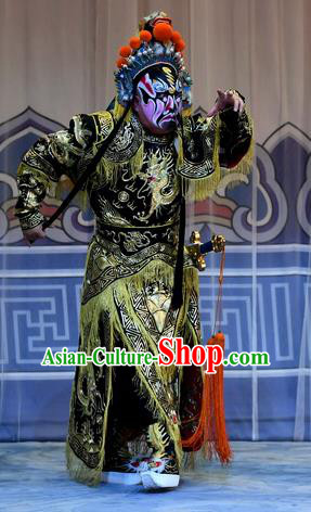 Mrs Anguo Chinese Peking Opera Martial Male Garment Costumes and Headwear Beijing Opera Wusheng Apparels Clothing