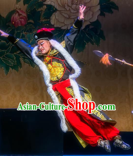 Chinese Sichuan Opera Martial Man Apparels Costumes and Headpieces Peking Opera Wusheng Garment Soldier Clothing