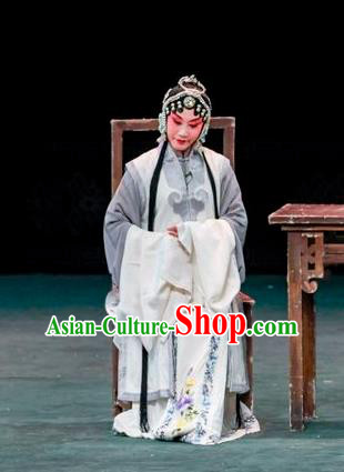 Chinese Sichuan Opera Tsing Yi Qin Xianglian Garment Costumes and Hair Accessories Traditional Peking Opera Young Female Dress Distress Maiden Apparels