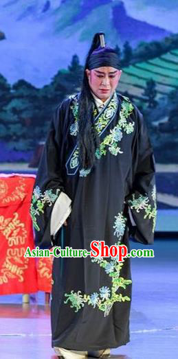 He Zhu Pei Chinese Sichuan Opera Poor Scholar Zhao Peng Apparels Costumes and Headpieces Peking Opera Niche Garment Xiaosheng Clothing
