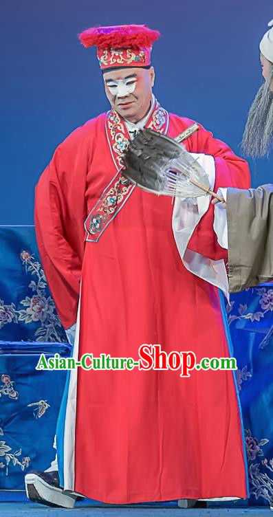 Xi Guan Ferry Chinese Sichuan Opera Merchant Apparels Costumes and Headpieces Peking Opera Rich Male Garment Landlord Chen Cai Clothing