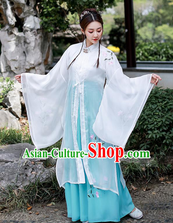 Chinese Traditional Ancient Young Lady Apparels Ming Dynasty Hanfu Dress Civilian Female Historical Costumes