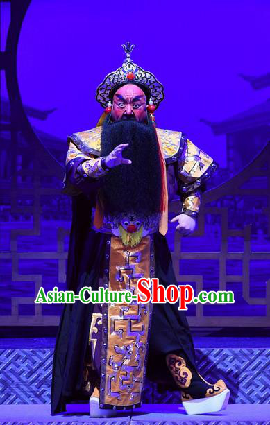 Zhu Lianxiu Chinese Peking Opera King Kublai Khan Garment Costumes and Headwear Beijing Opera Apparels Laosheng Clothing