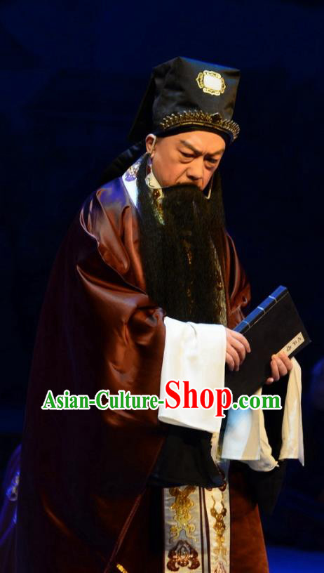 Love Bell Tower Chinese Peking Opera Elderly Male Garment Costumes and Headwear Beijing Opera Laosheng Apparels Shaikh Clothing