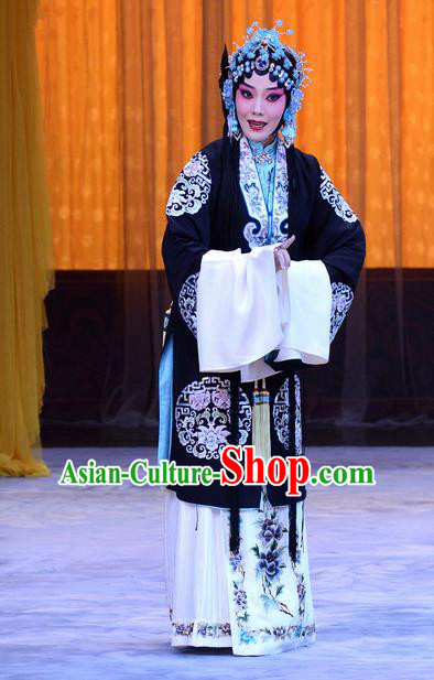 Chinese Beijing Opera Hua Tan Apparels Costumes and Headdress Da Bao Guo Er Jin Gong Traditional Peking Opera Actress Li Yanfei Dress Garment