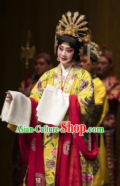 Chinese Beijing Opera Actress Apparels Costumes and Headpieces Tai Zhen Wai Zhuan Traditional Peking Opera Young Female Yang Yuhuan Garment Hua Tan Dress
