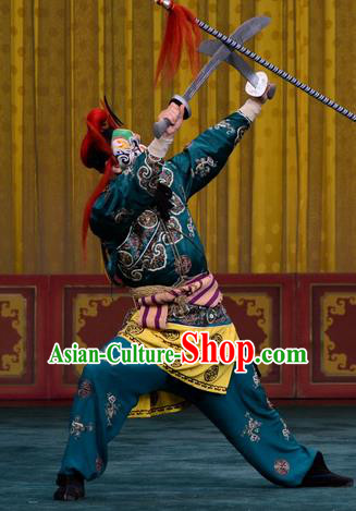 Yan Yang Tower Chinese Peking Opera Wusheng Garment Costumes and Headwear Beijing Opera Takefu Apparels Martial Male Clothing
