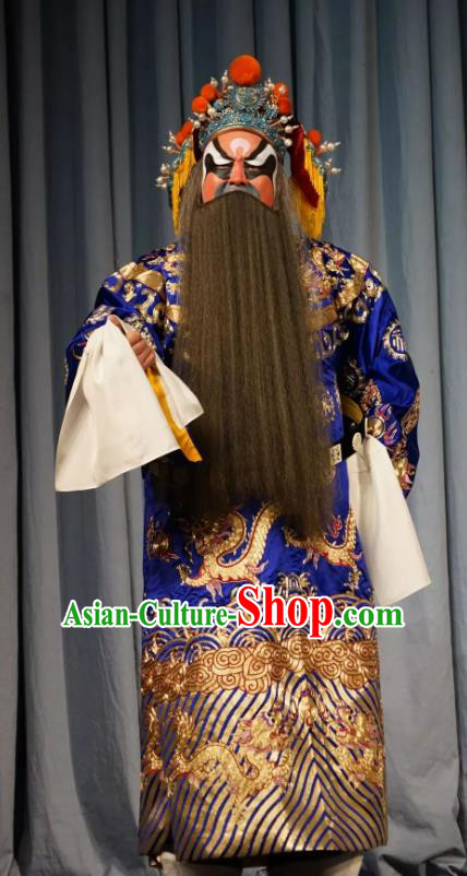 Number One Scholar Matchmaker Chinese Peking Opera Elderly Male Garment Costumes and Headwear Beijing Opera General Apparels Official Fu Long Clothing