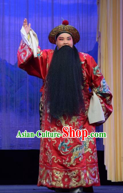 Li Hua Return Tang Chinese Shanxi Opera Lord Apparels Costumes and Headpieces Traditional Jin Opera Elderly Male Garment King Clothing