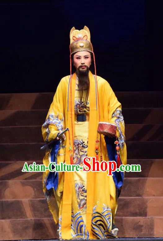 Madam Ruyi Chinese Shanxi Opera Monarch Apparels Costumes and Headpieces Traditional Jin Opera Lord Garment Emperor Li Zhi Clothing