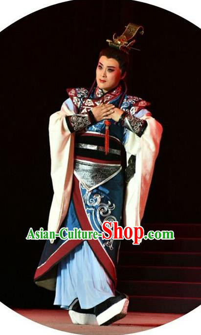 Zhen Luo Nv Chinese Shanxi Opera Scholar Apparels Costumes and Headpieces Traditional Jin Opera Young Male Garment Prince Cao Zhi Clothing