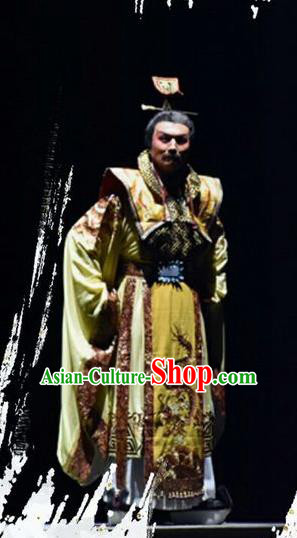 Zhen Luo Nv Chinese Shanxi Opera Emperor Cao Pi Apparels Costumes and Headpieces Traditional Jin Opera Monarch Garment King Wei Clothing