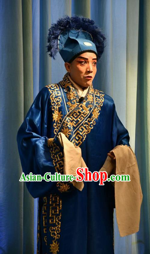 Red Book Sword Chinese Shanxi Opera Servant Apparels Costumes and Headpieces Traditional Jin Opera Du Zhi Garment Clothing