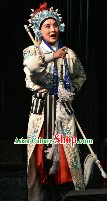 Zhao Jintang Chinese Shanxi Opera Martial Male Zhu Chundeng Apparels Costumes and Headpieces Traditional Jin Opera Martial Male Garment Wusheng Clothing