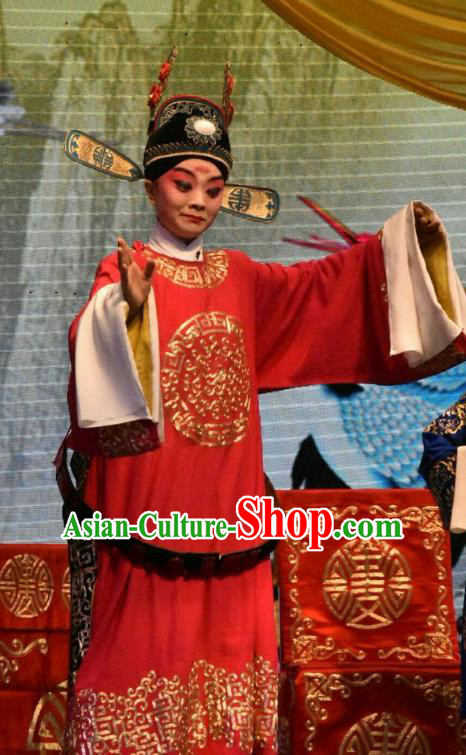 Chun Jiang Yue Chinese Shanxi Opera Number One Scholar Apparels Costumes and Headpieces Traditional Jin Opera Young Male Garment Xiaosheng Liu Bao Clothing