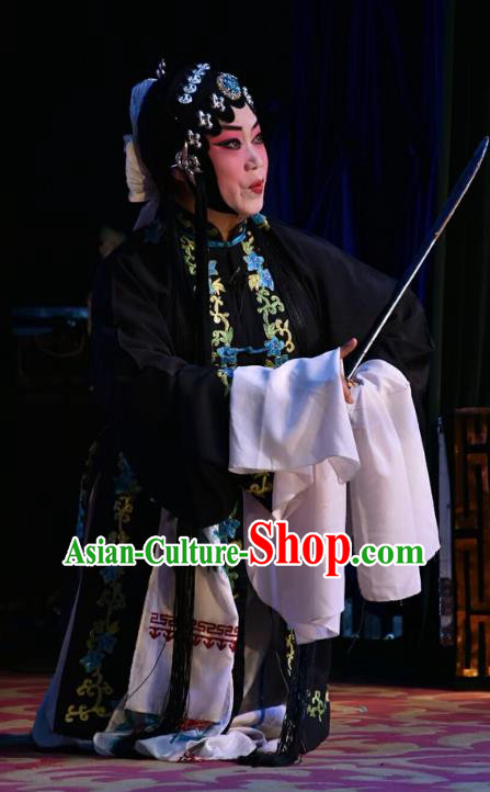 Chinese Jin Opera Diva Qin Xianglian Garment Costumes and Headdress Ming Gong Duan Traditional Shanxi Opera Young Female Apparels Tsing Yi Dress