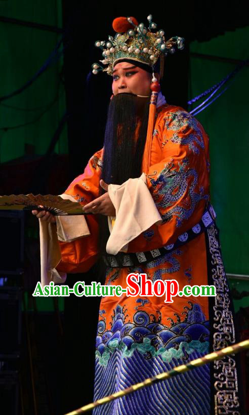 Wei Shui River Chinese Shanxi Opera Monarch Apparels Costumes and Headpieces Traditional Jin Opera Laosheng Garment King Ji Chang Clothing