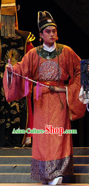 Hua Long Dian Jing Chinese Lu Opera Eunuch Apparels Costumes and Headpieces Traditional Shandong Opera Palace Official Garment Servant Clothing