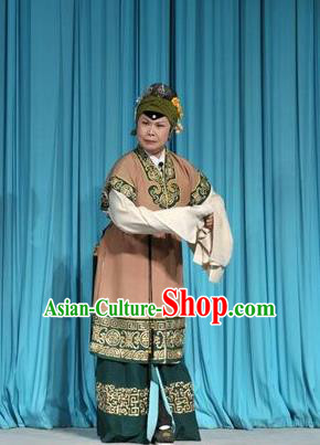 Chinese Shandong Opera Laodan Garment Costumes and Headdress Forced Marriage Traditional Lu Opera Elderly Female Apparels Dame Lan Dress