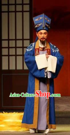Chang Bai Han Ru Chinese Lu Opera Landlord Zhu Wenhan Apparels Costumes and Headpieces Traditional Shandong Opera Elderly Male Garment Laosheng Clothing