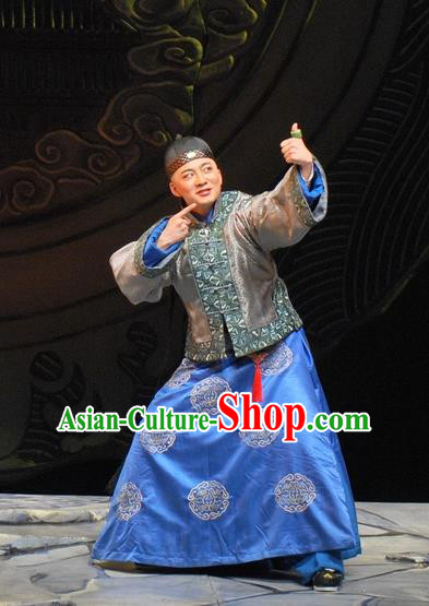 Under the Red Banner Chinese Qu Opera Childe Apparels Costumes and Headpieces Traditional Beijing Opera Xiaosheng Garment Qing Dynasty Young Male Clothing