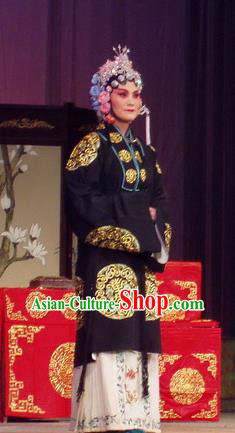 Chinese Henan Opera Elderly Woman Garment Costumes and Headdress The Romance of Hairpin Traditional Qu Opera Dame Apparels Landlord Shiva Dress