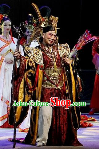 You Meng Yi Guan Chinese Hubei Hanchu Opera Artist Apparels Costumes and Headpieces Traditional Han Opera Actor Garment Xiaosheng Clothing