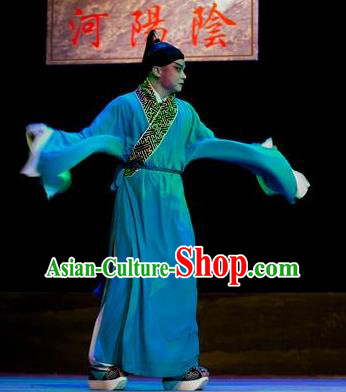 Yin Yang River Chinese Hubei Hanchu Opera Young Male Apparels Costumes and Headpieces Traditional Han Opera Xiaosheng Garment Zhang Maocai Clothing