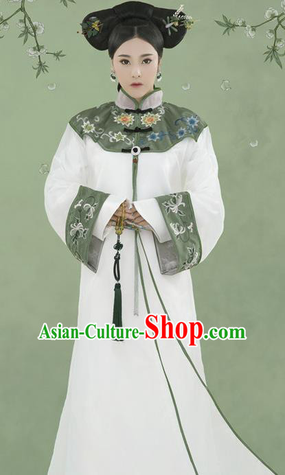 Chinese Drama Ancient Manchu Princess Dress Traditional Court Lady Hanfu Apparels Qing Dynasty Royal Infanta Historical Costumes and Headpieces Complete Set