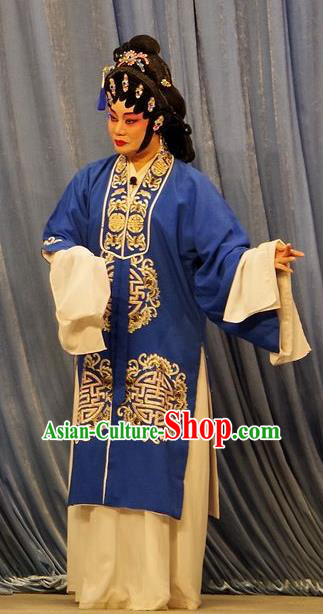 Chinese Cantonese Opera Pantaloon Garment Qian Tang Su Xiaoxiao Costumes and Headdress Traditional Guangdong Opera Elderly Female Apparels Dame Dress
