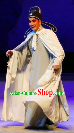 Hua Jian Ji Chinese Guangdong Opera Young Male Apparels Costumes and Headpieces Traditional Cantonese Opera Xiaosheng Garment Scholar Liang Yicang Clothing