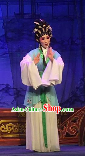 Chinese Cantonese Opera Xiaodan Huan Sha Garment Story of the Violet Hairpin Costumes and Headdress Traditional Guangdong Opera Apparels Maidservant Dress