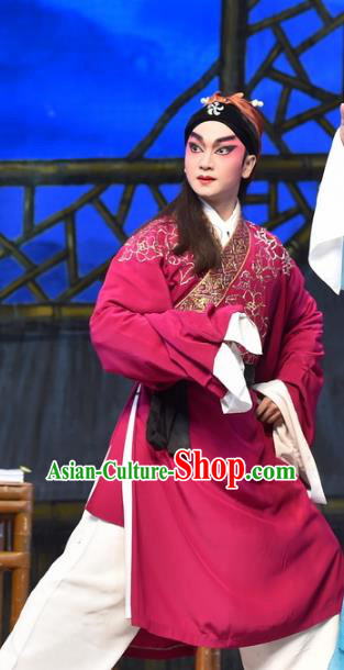 Hun Qian Zhu Ji Xiang Chinese Guangdong Opera Young Man Apparels Costumes and Headpieces Traditional Cantonese Opera Xiaosheng Garment Huang Zhuwan Clothing