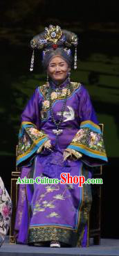 Chinese Cantonese Opera Elderly Female Garment Barwo Guild Costumes and Headdress Traditional Guangdong Opera Dame Apparels Laodan Dress