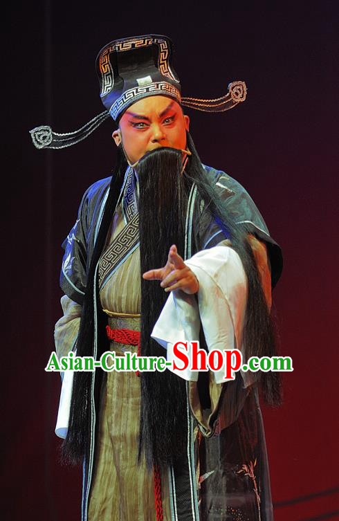 Wo Hu Ling Chinese Sichuan Opera Magistrate Apparels Costumes and Headpieces Peking Opera Highlights Laosheng Garment Official Dong Xuan Clothing