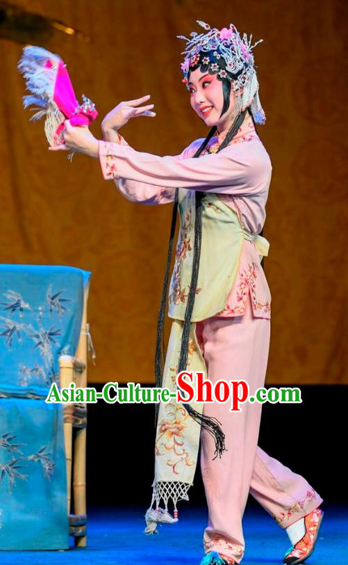 Chinese Sichuan Opera Highlights Diva Pan Jinlian Garment Costumes and Headdress Da Bing Traditional Peking Opera Actress Dress Hua Tan Apparels