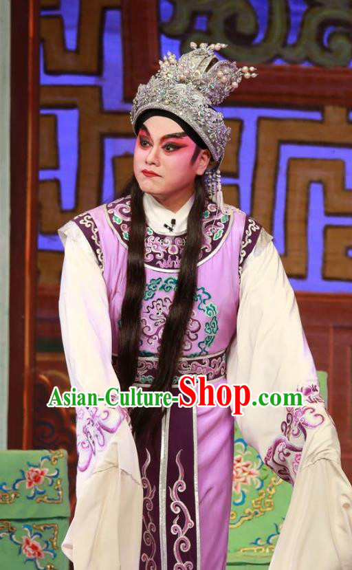 The Mad Monk by the Sea Chinese Guangdong Opera Wu Xiaopeng Apparels Costumes and Headwear Traditional Cantonese Opera Young Male Garment Xiaosheng Clothing