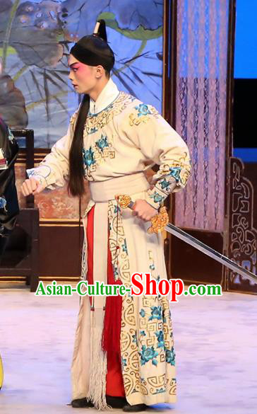 Ba Luo He Chinese Guangdong Opera Wusheng Apparels Costumes and Headwear Traditional Cantonese Opera Martial Male Garment Ba Jie Clothing