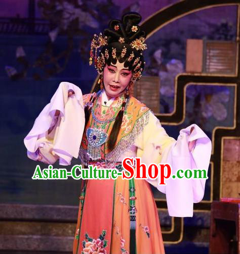 Chinese Cantonese Opera Hua Tan Garment Costumes and Headdress Traditional Guangdong Opera Diva Lin Daiyu Apparels Actress Dress