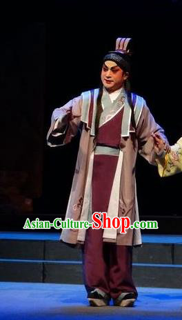 Zi Yun Chinese Guangdong Opera Craftsman Liang Hanming Apparels Costumes and Headwear Traditional Cantonese Opera Young Male Garment Xiaosheng Clothing