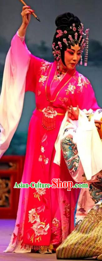 Chinese Cantonese Opera Hua Tan Garment Princess Changping Costumes and Headdress Traditional Guangdong Opera Young Beauty Apparels Actress Dress
