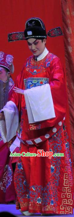 Wu Nv Bai Shou Chinese Guangdong Opera Bridegroom Apparels Costumes and Headwear Traditional Cantonese Opera Xiaosheng Garment Scholar Zou Yinglong Clothing