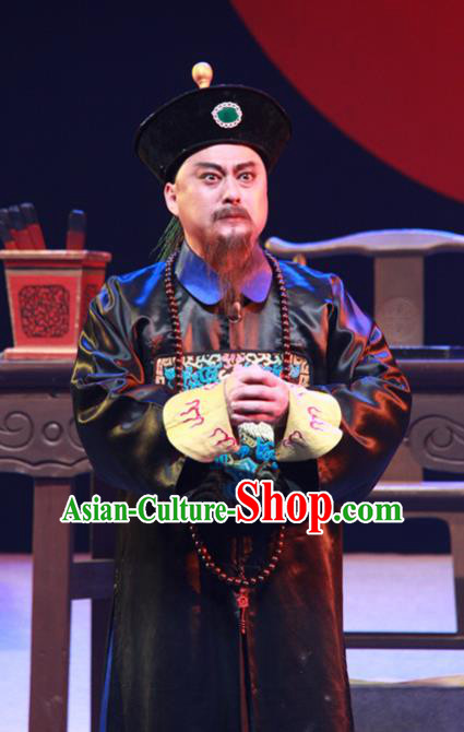 Liang Cha Wang Chuan Qi Chinese Guangdong Opera Official Apparels Costumes and Headwear Traditional Cantonese Opera Minister Garment Lin Zexu Clothing