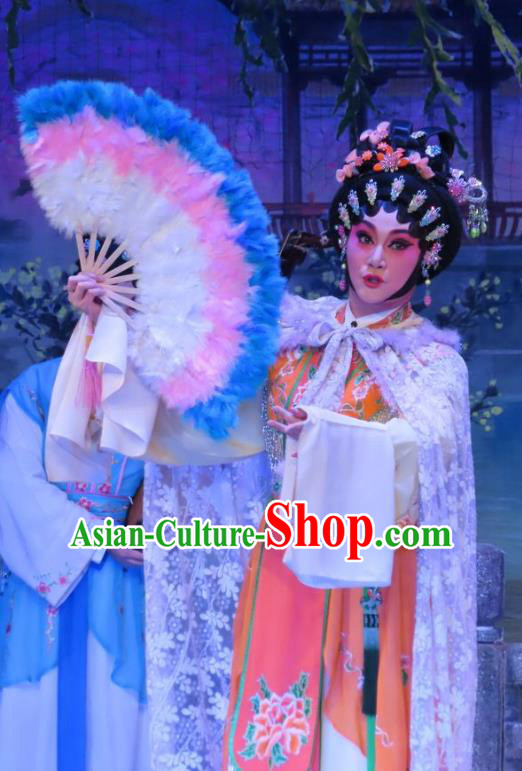Chinese Cantonese Opera Hua Tan Garment Costumes and Headdress Traditional Guangdong Opera Actress Apparels Courtesan Xin Yaoqin Dress