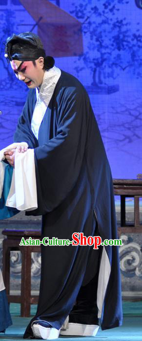 Qing Hua Pan Jinlian Chinese Guangdong Opera Wusheng Apparels Costumes and Headwear Traditional Cantonese Opera Martial Male Garment Hero Wu Song Clothing