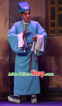 Chinese Guangdong Opera Xiaosheng Apparels Costumes and Headwear Traditional Cantonese Opera Young Male Garment Scholar Wang Yu Clothing