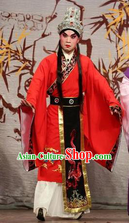 Li Shimin Deng Ji Chinese Guangdong Opera Prince Li Yuanji Apparels Costumes and Headwear Traditional Cantonese Opera Xiaosheng Garment Young Male Clothing