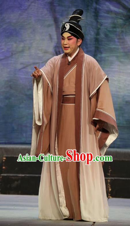 Pan Maoming Chinese Guangdong Opera Young Male Apparels Costumes and Headwear Traditional Cantonese Opera Xiaosheng Garment Taoist Clothing